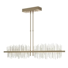Gossamer 52" Wide LED Linear Chandelier - Soft Gold Finish with Sterling Accents - Standard Height