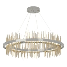 Gossamer 38" Wide LED Ring Chandelier - Sterling Finish with Soft Gold Accents