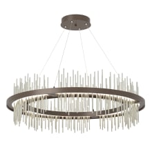 Gossamer 38" Wide LED Ring Chandelier - Bronze Finish with Sterling Accents