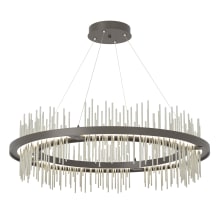 Gossamer 38" Wide LED Ring Chandelier - Dark Smoke Finish with Sterling Accents