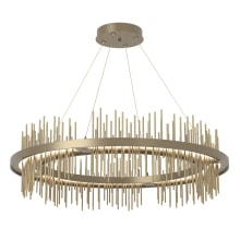 Gossamer 38" Wide LED Ring Chandelier - Soft Gold Finish with Modern Brass Accents
