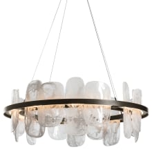 Vitre 38" Wide LED Drum Chandelier - Oil Rubbed Bronze Finish with White Swirl Glass Shades