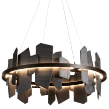 Ardesia 38" Wide LED Ring Chandelier - Oil Rubbed Bronze Finish with Natural Grey Slate Shades