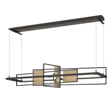 Four Seasons 54" Wide LED Abstract Linear Chandelier - Oil Rubbed Bronze Finish with Soft Gold Accents