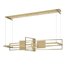 Four Seasons 54" Wide LED Abstract Linear Chandelier - Modern Brass Finish with Soft Gold Accents