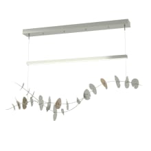 Lily 41" Wide LED Linear Chandelier - Sterling Finish with Soft Gold Accents