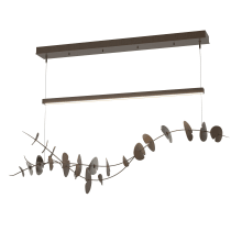 Lily 41" Wide LED Linear Chandelier - Bronze Finish with Sterling Accents
