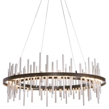 Cityscape 38" Wide LED Ring Chandelier - Oil Rubbed Bronze Finish with Sterling Accents
