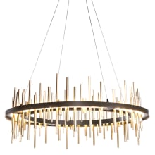 Cityscape 38" Wide LED Ring Chandelier - Oil Rubbed Bronze Finish with Modern Brass Accents