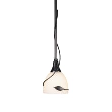 Leaf 6" Wide Mini Pendant - Natural Iron Finish with Frosted Glass Shade
