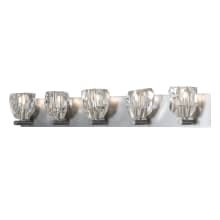 Gatsby 5 Light 37" Wide Vanity Light - Vintage Platinum Finish with Clear Crystal Shades
