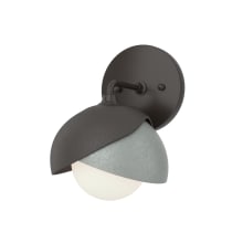 Brooklyn 9" Tall Bathroom Sconce - Oil Rubbed Bronze Finish with Vintage Platinum Accents and Frosted Glass Shade