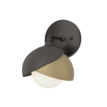 Brooklyn 9" Tall Bathroom Sconce - Oil Rubbed Bronze Finish with Soft Gold Accents and Frosted Glass Shade