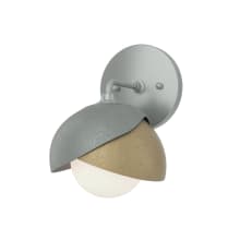 Brooklyn 9" Tall Bathroom Sconce - Vintage Platinum Finish with Soft Gold Accents and Frosted Glass Shade