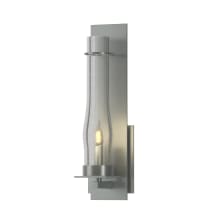 New Town 18" Tall Wall Sconce - Vintage Platinum Finish with Seedy Glass Shade