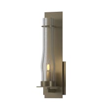 New Town 18" Tall Wall Sconce - Soft Gold Finish with Seedy Glass Shade