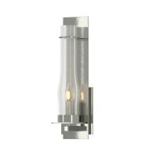 New Town 18" Tall Wall Sconce - Sterling Finish with Seedy Glass Shade