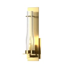 New Town 18" Tall Wall Sconce - Modern Brass Finish with Seedy Glass Shade