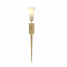 Sweeping Taper 29" Tall Wall Sconce - Modern Brass Finish with Frosted Glass Shade