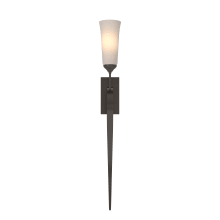 Sweeping Taper 28" Tall Wall Sconce - Oil Rubbed Bronze Finish with Frosted Glass Shade
