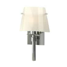 Beacon Hall 13" Tall Wall Sconce - Sterling Finish with Ivory Art Glass Shade
