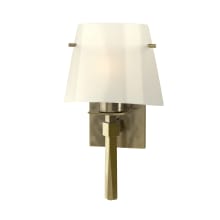 Beacon Hall 13" Tall Wall Sconce - Modern Brass Finish with Ivory Art Glass Shade