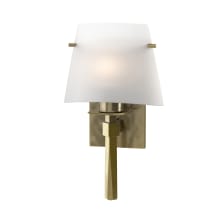 Beacon Hall 13" Tall Wall Sconce - Modern Brass Finish with Opal Glass Shade