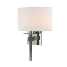 Beacon Hall 13" Tall Wall Sconce - Sterling Finish with Natural Anna Shade