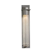 Airis 24" Tall Wall Sconce - Sterling Finish with Seedy Glass Shade