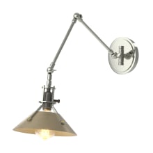 Henry 15" Tall Wall Sconce - Sterling Finish with Soft Gold Accents and Soft Gold Shade