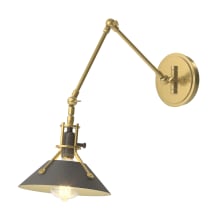 Henry 15" Tall Wall Sconce - Modern Brass Finish with Natural Iron Accents and Natural Iron Shade
