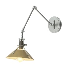 Henry 15" Tall Wall Sconce - Vintage Platinum Finish with Modern Brass Accents and Modern Brass Shade