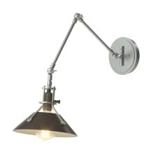 Henry 15" Tall Wall Sconce - Vintage Platinum Finish with Oil Rubbed Bronze Accents and Oil Rubbed Bronze Shade