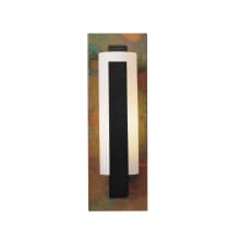 Vertical Bar 15" Tall Wall Sconce - Black Finish with Black Finish and Frosted Glass Shade