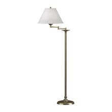 Simple Lines 56" Tall LED Swing Arm Floor Lamp with Customizable Fabric Shade