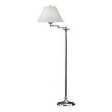Simple Lines 56" Tall LED Swing Arm Floor Lamp with Customizable Fabric Shade