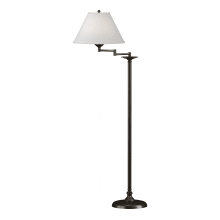 Simple Lines 56" Tall LED Swing Arm Floor Lamp with Customizable Fabric Shade