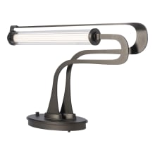 Pulse 17" Tall LED Arc Desk Lamp with Ribbed Glass Shade