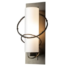 Olympus 15" Tall Outdoor Wall Sconce - Coastal Oil Rubbed Bronze Finish with Opal Glass Shade