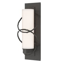 Olympus 15" Tall Outdoor Wall Sconce - Coastal Natural Iron Finish with Opal Glass Shade