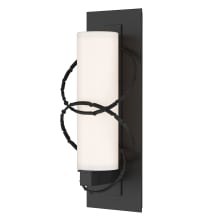 Olympus 15" Tall Outdoor Wall Sconce - Coastal Black Finish with Opal Glass Shade