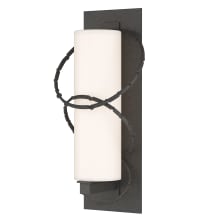 Olympus 24" Tall Outdoor Wall Sconce - Coastal Natural Iron Finish with Opal Glass Shade