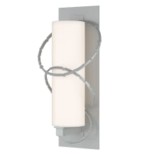Olympus 24" Tall Outdoor Wall Sconce - Coastal Burnished Steel Finish with Opal Glass Shade