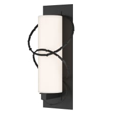 Olympus 24" Tall Outdoor Wall Sconce - Coastal Black Finish with Opal Glass Shade