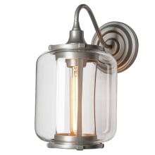 Fairwinds 12" Tall Outdoor Wall Sconce - Coastal Burnished Steel Finish with Clear Glass Shade
