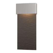 Stratum 22" Tall LED Outdoor Dark Sky Wall Sconce - Coastal Burnished Steel Finish with Coastal Oil Rubbed Bronze Accents