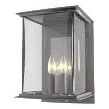 Kingston 2 Light 15" Tall Outdoor Wall Sconce - Coastal Burnished Steel Finish with Translucent Vintage Platinum Accents and Clear Glass Shade