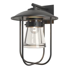 Erlenmeyer 16" Tall Outdoor Wall Sconce - Coastal Black Finish with Clear Glass Shade