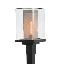 Polaris 18" Tall Post Light - Coastal Black Finish with Silver Accents and Clear Glass Outer and Silver Inner Shade