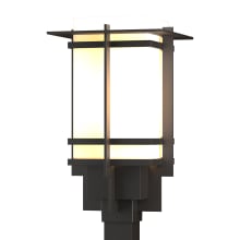 Tourou 14" Tall Post Light - Coastal Oil Rubbed Bronze Finish with Opal Glass Shade